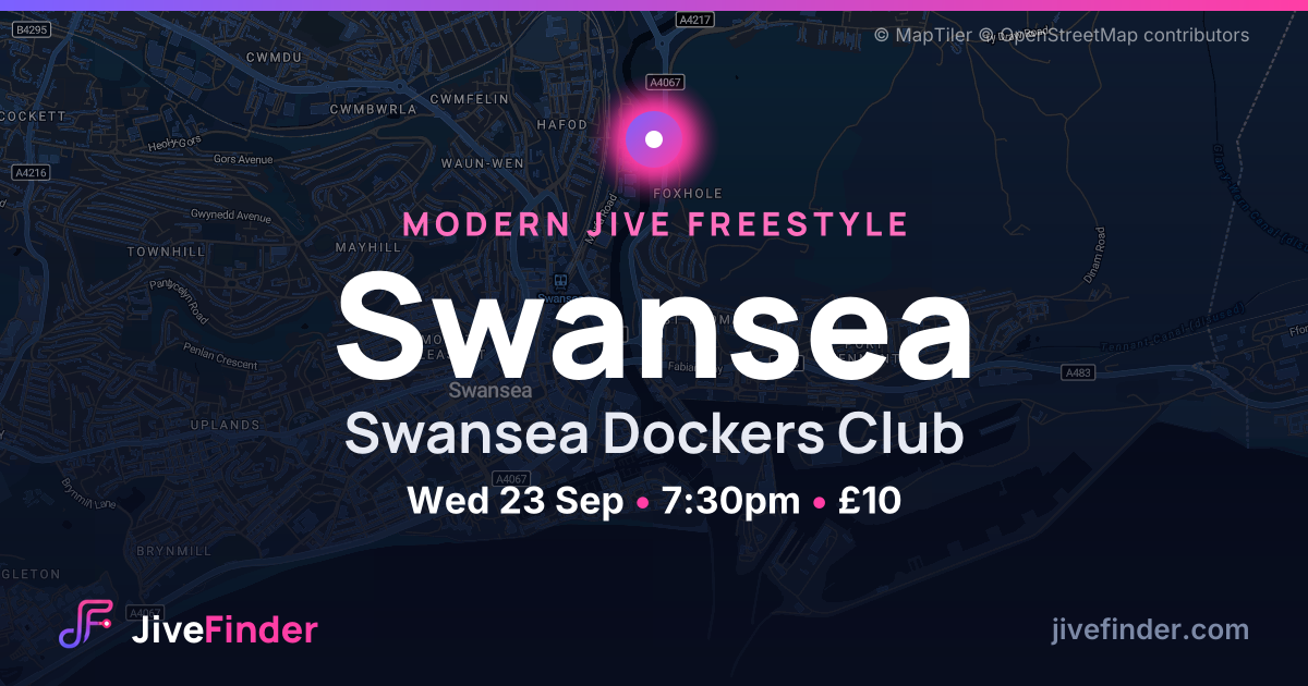 Modern Jive freestyle at Swansea Dockers Club, Swansea — Wed 23 Sep, 7:30pm, £10