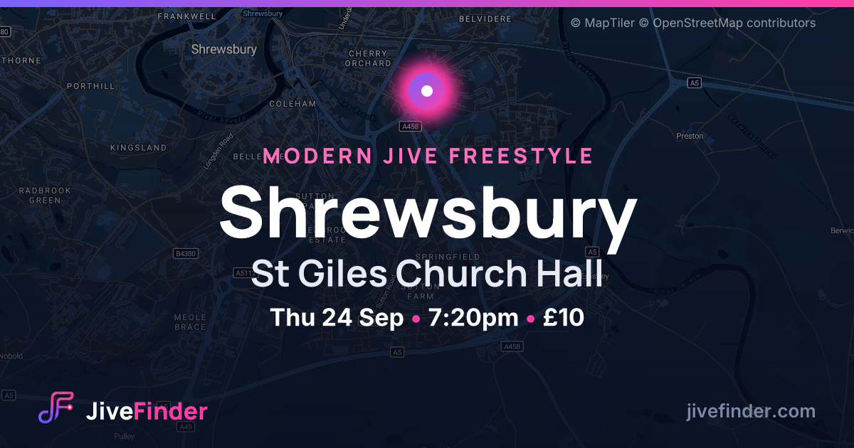 Modern Jive freestyle at St Giles Church Hall, Shrewsbury — Thu 24 Sep, 7:20pm, £10