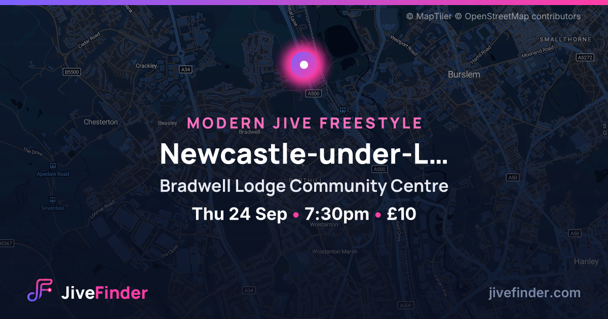 Modern Jive freestyle at Bradwell Lodge Community Centre, Newcastle-under-Lyme — Thu 24 Sep, 7:30pm, £10