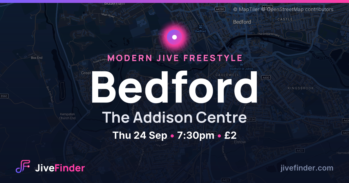 Modern Jive freestyle at The Addison Centre, Bedford — Thu 24 Sep, 7:30pm, £2
