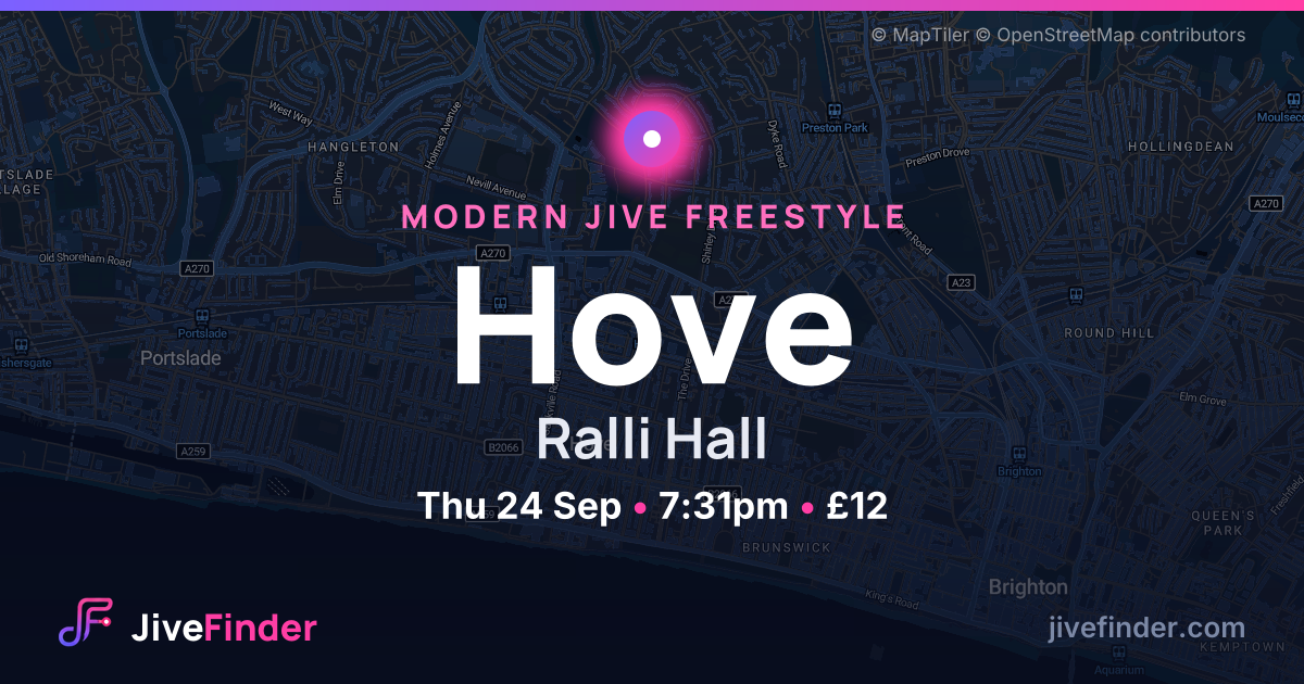 Modern Jive freestyle at Ralli Hall, Hove — Thu 24 Sep, 7:31pm, £12