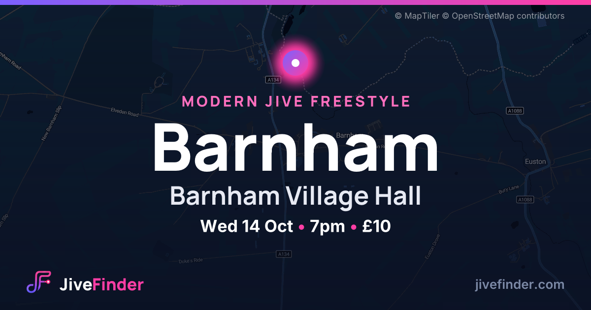 Modern Jive freestyle at Barnham Village Hall, Barnham — Wed 14 Oct, 7pm, £10