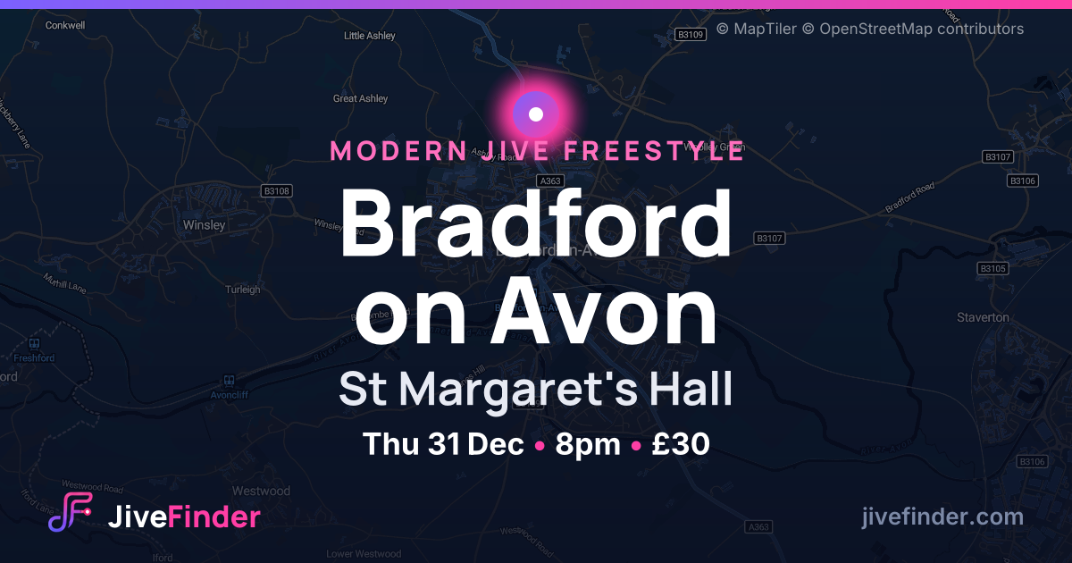 Modern Jive freestyle at St Margaret's Hall, Bradford on Avon — Thu 31 Dec, 8pm, £30