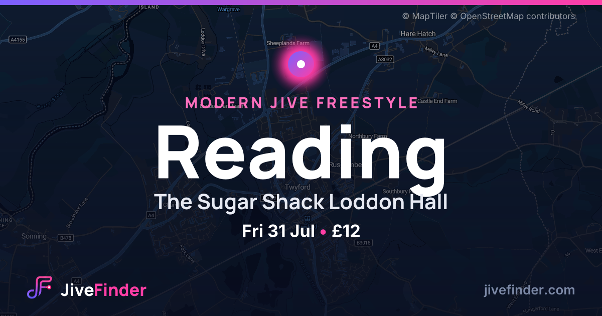 Modern Jive freestyle at The Sugar Shack Loddon Hall, Reading — Fri 31 Jul, £12