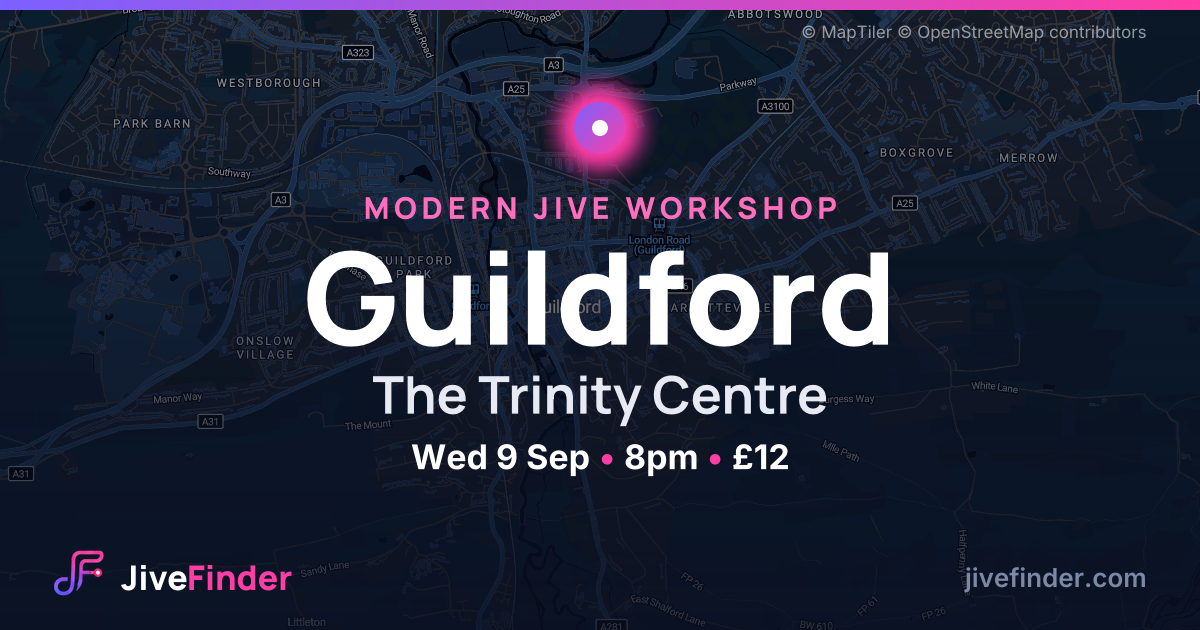Modern Jive workshop at The Trinity Centre, Guildford — Wed 9 Sep, 8pm, £12