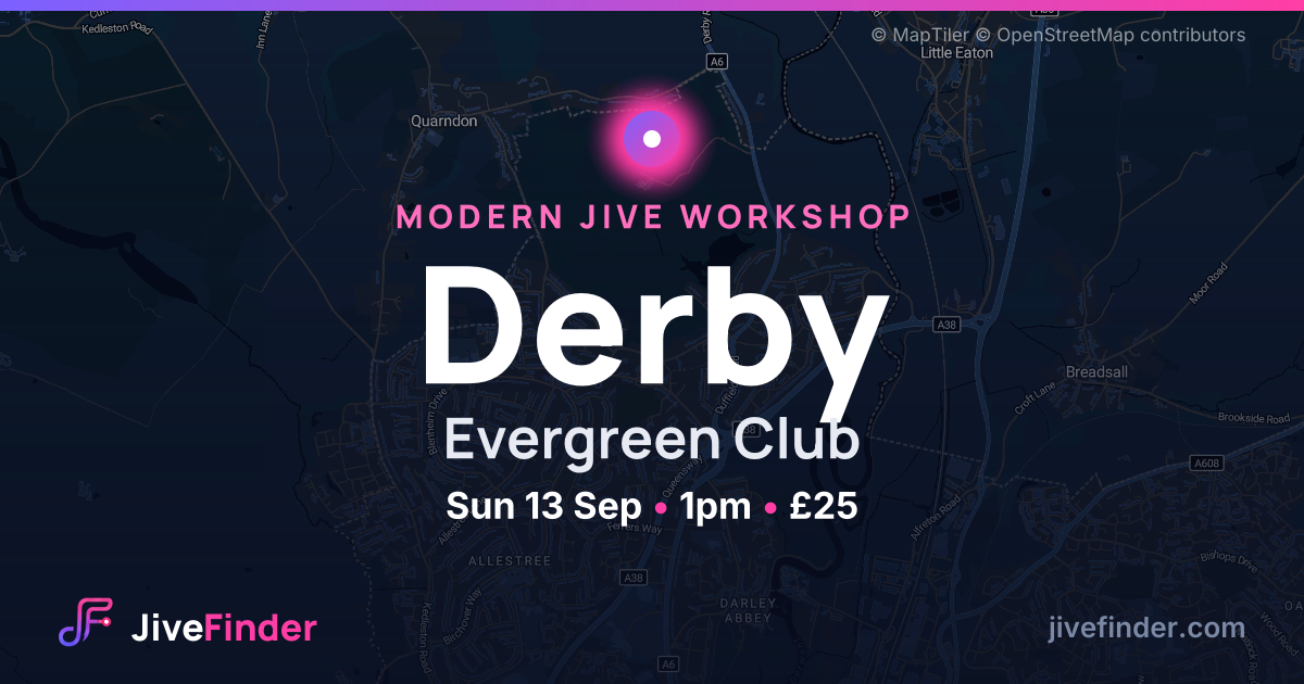 Modern Jive workshop at Evergreen Club, Derby — Sun 13 Sep, 1pm, £25