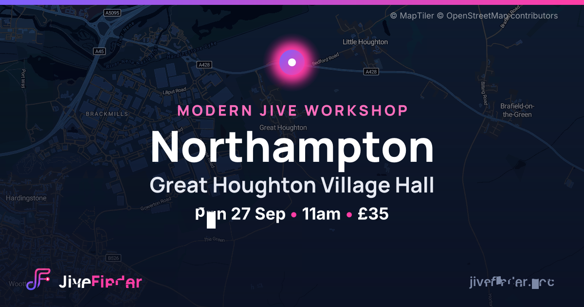 Modern Jive workshop at Great Houghton Village Hall, Northampton — Sun 27 Sep, 11am, £35