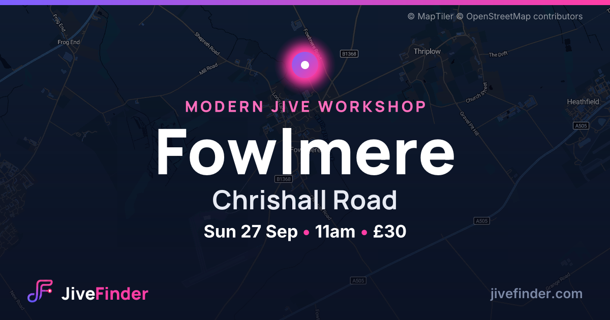 Modern Jive workshop at Chrishall Road, Fowlmere — Sun 27 Sep, 11am, £30