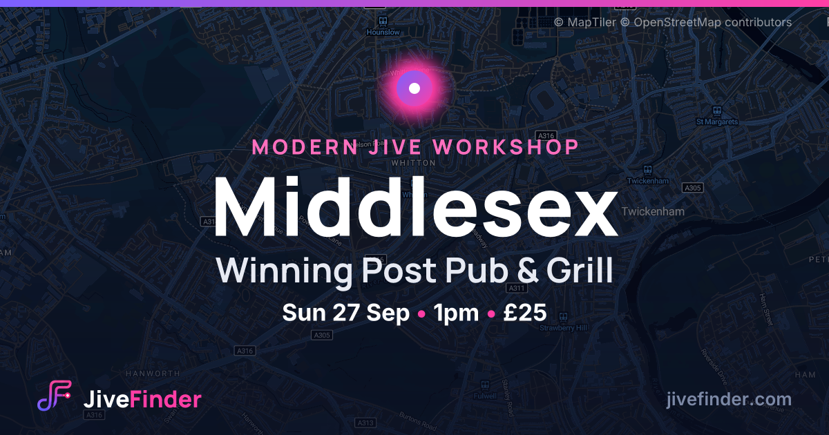 Modern Jive workshop at Winning Post Pub & Grill, Middlesex — Sun 27 Sep, 1pm, £25