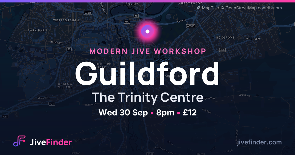 Modern Jive workshop at The Trinity Centre, Guildford — Wed 30 Sep, 8pm, £12