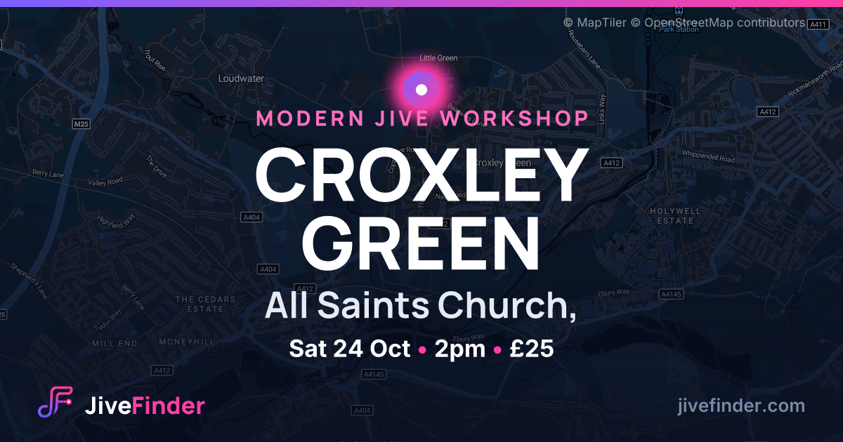 Modern Jive workshop at All Saints Church,, CROXLEY GREEN — Sat 24 Oct, 2pm, £25