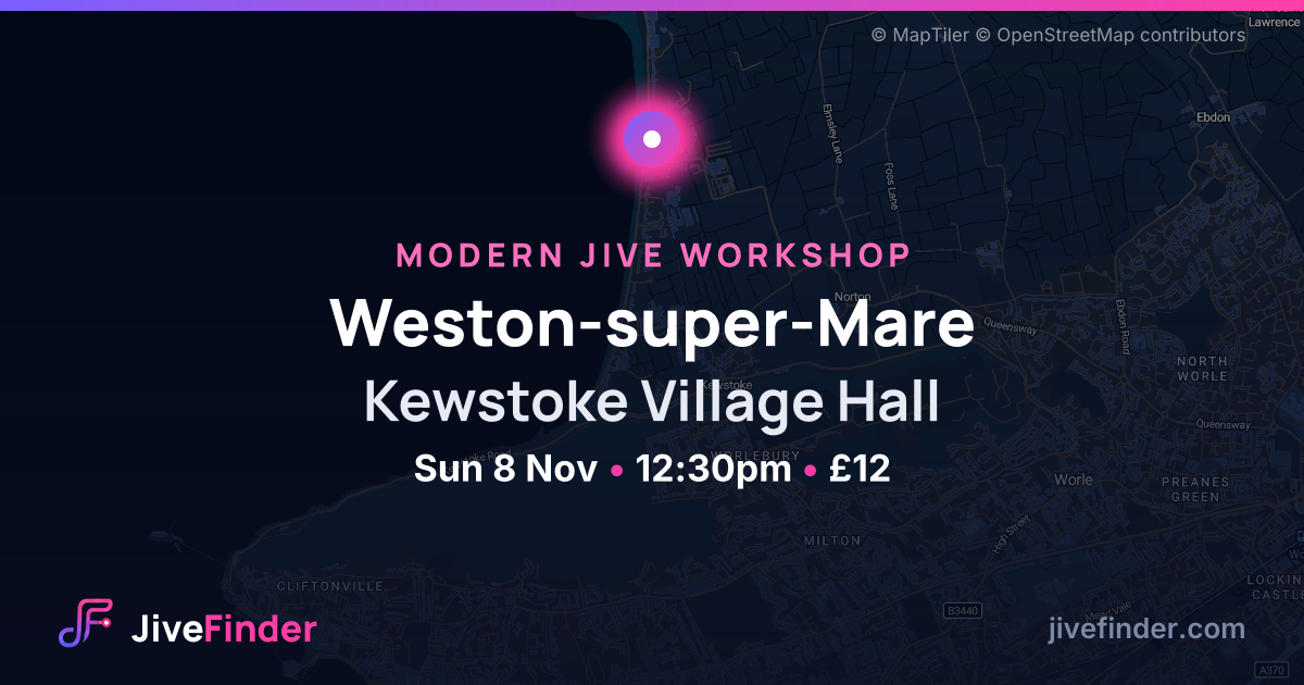 Modern Jive workshop at Kewstoke Village Hall, Weston-super-Mare — Sun 8 Nov, 12:30pm, £12