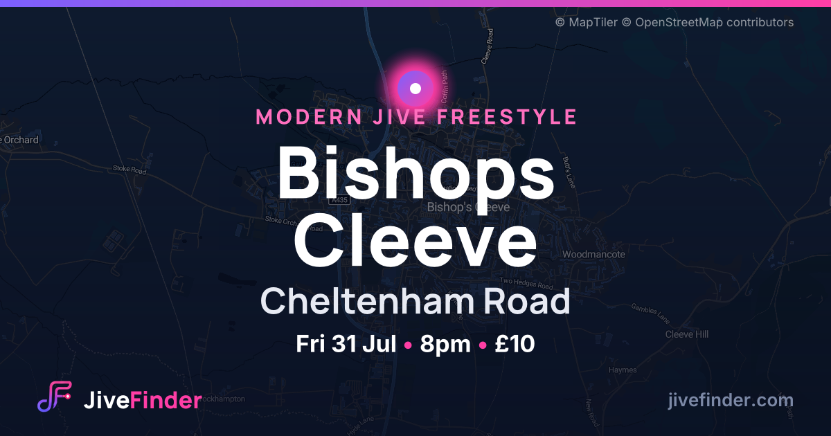 Modern Jive freestyle at Cheltenham Road, Bishops Cleeve — Fri 31 Jul, 8pm, £10