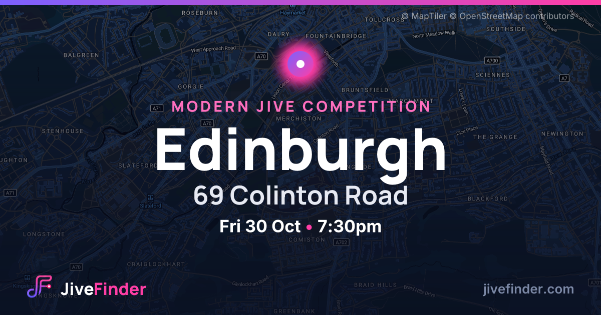 Modern Jive competition at 69 Colinton Road, Edinburgh — Fri 30 Oct, 7:30pm