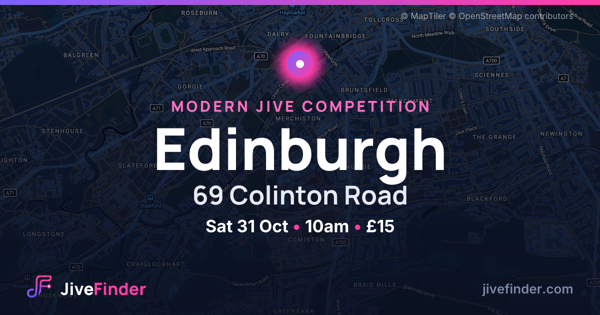 Modern Jive competition at 69 Colinton Road, Edinburgh — Sat 31 Oct, 10am, £15