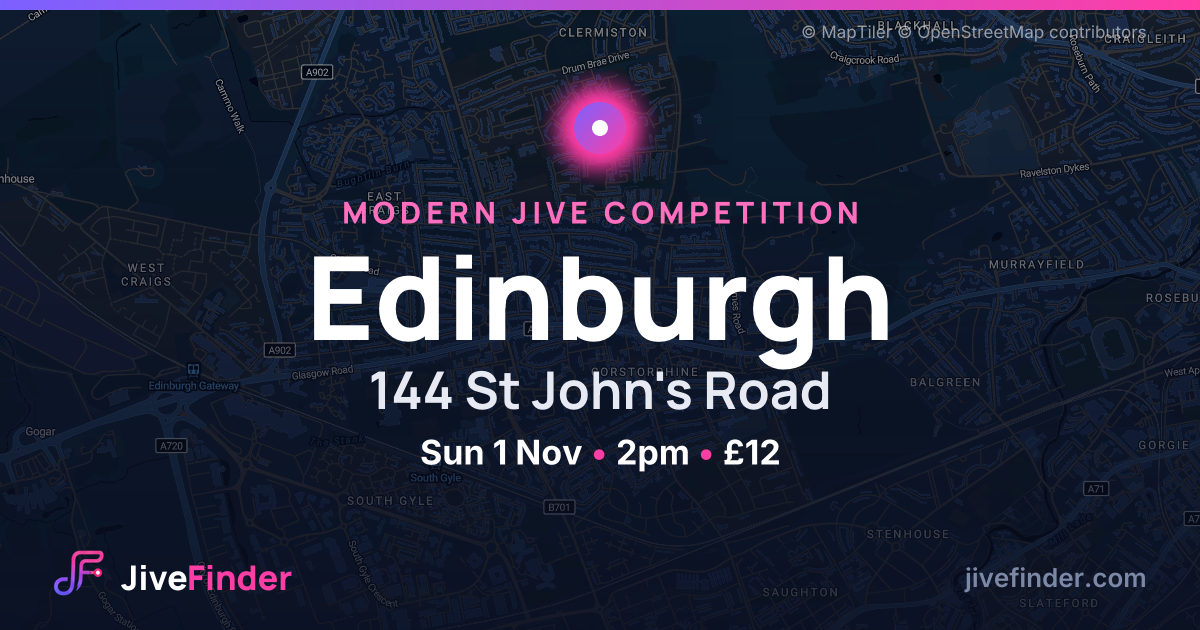 Modern Jive competition at 144 St John's Road, Edinburgh — Sun 1 Nov, 2pm, £12