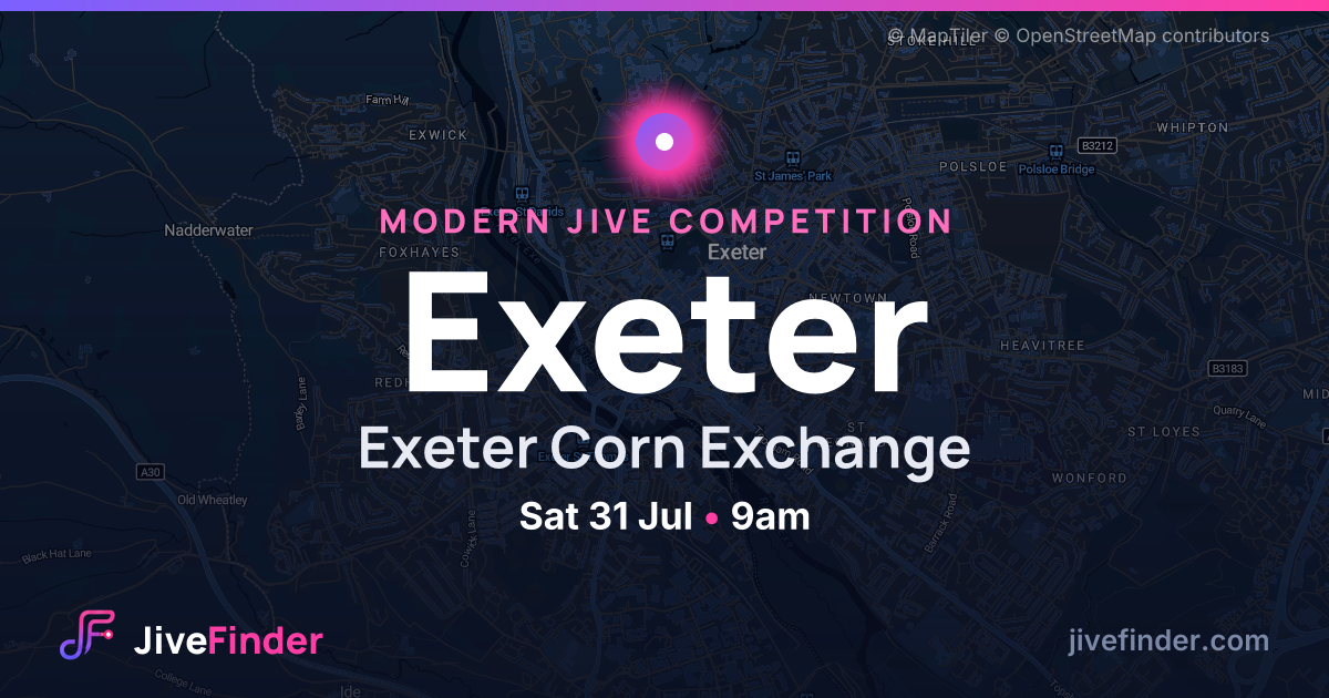 Modern Jive competition at Exeter Corn Exchange, Exeter — Sat 31 Jul, 9am