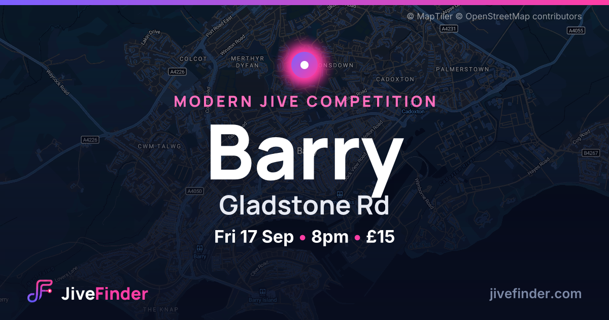 Modern Jive competition at Gladstone Rd, Barry — Fri 17 Sep, 8pm, £15