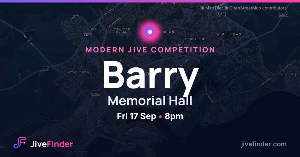 Modern Jive competition at Memorial Hall, Barry — Fri 17 Sep, 8pm