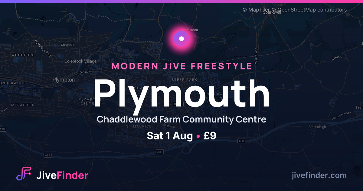 Modern Jive freestyle at Chaddlewood Farm Community Centre, Plymouth — Sat 1 Aug, £9
