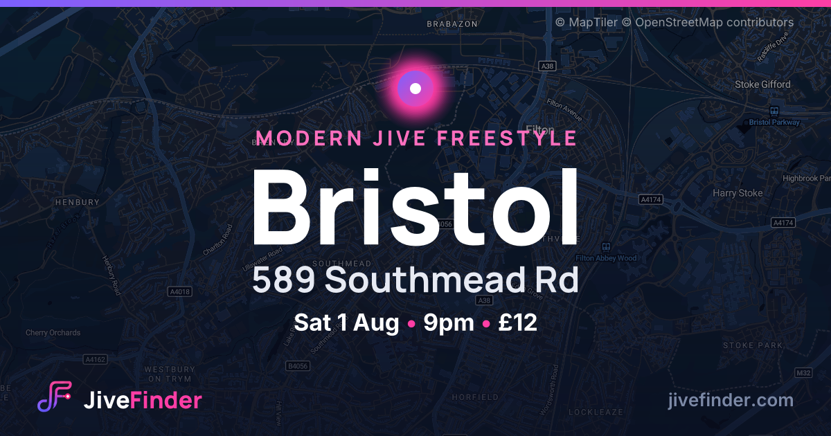 Modern Jive freestyle at 589 Southmead Rd, Bristol — Sat 1 Aug, 9pm, £12