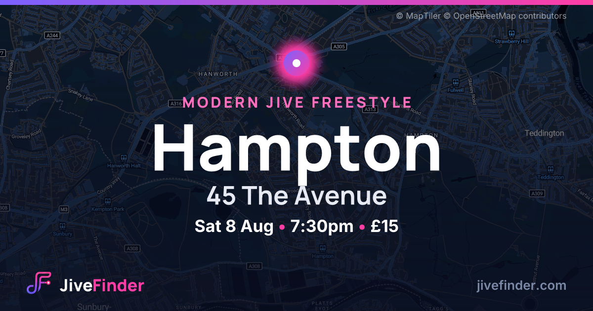 Modern Jive freestyle at 45 The Avenue, Hampton — Sat 8 Aug, 7:30pm, £15