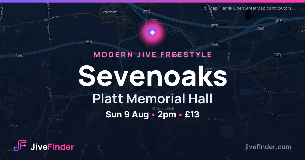Modern Jive freestyle at Platt Memorial Hall, Sevenoaks — Sun 9 Aug, 2pm, £13