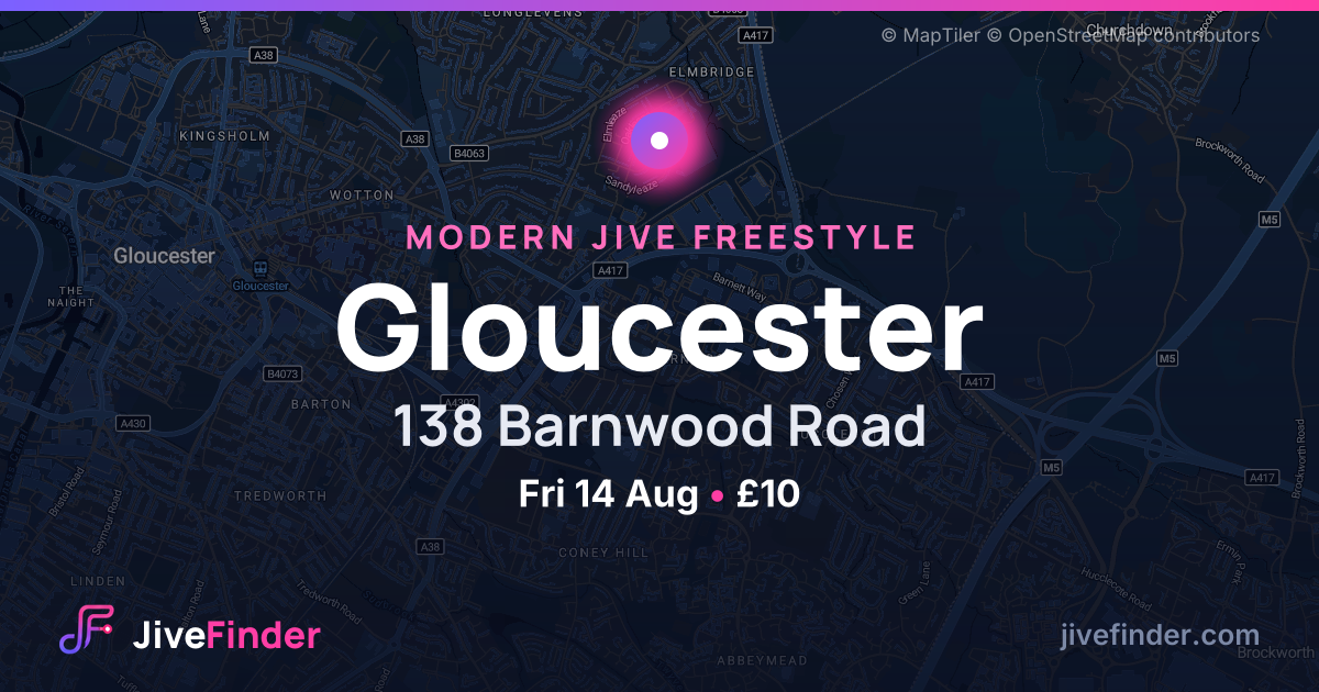 Modern Jive freestyle at 138 Barnwood Road, Gloucester — Fri 14 Aug, £10