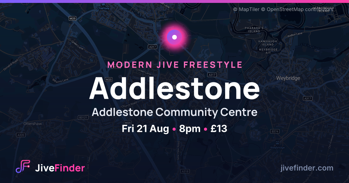 Modern Jive freestyle at Addlestone Community Centre, Addlestone — Fri 21 Aug, 8pm, £13