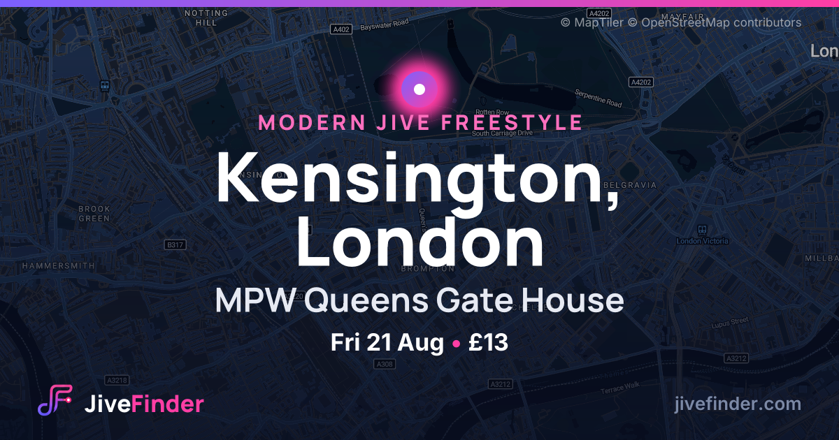 Modern Jive freestyle at MPW Queens Gate House, Kensington, London — Fri 21 Aug, £13