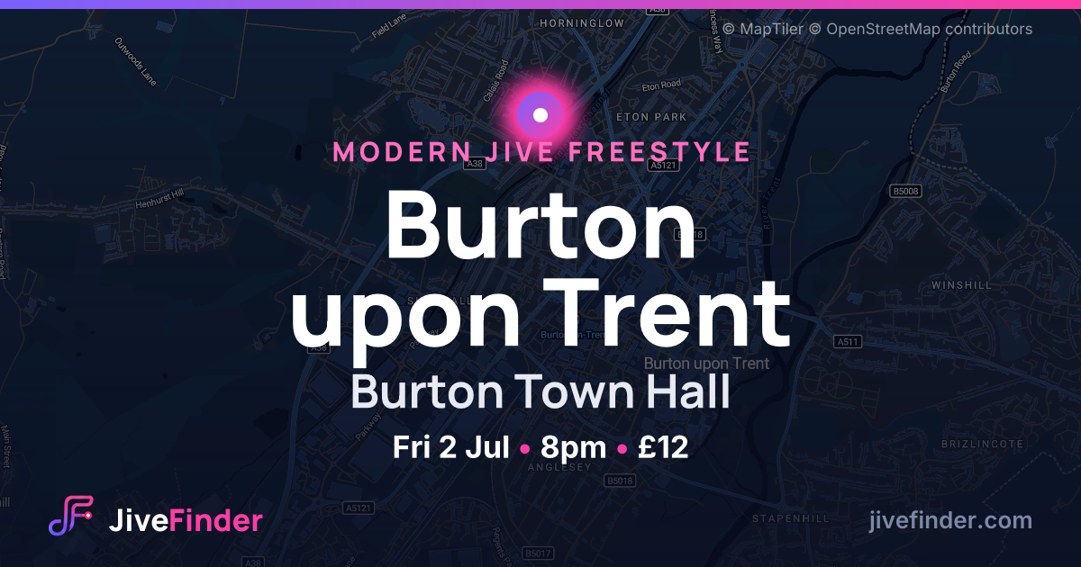 Modern Jive freestyle at Burton Town Hall, Burton upon Trent — Fri 2 Jul, 8pm, £12