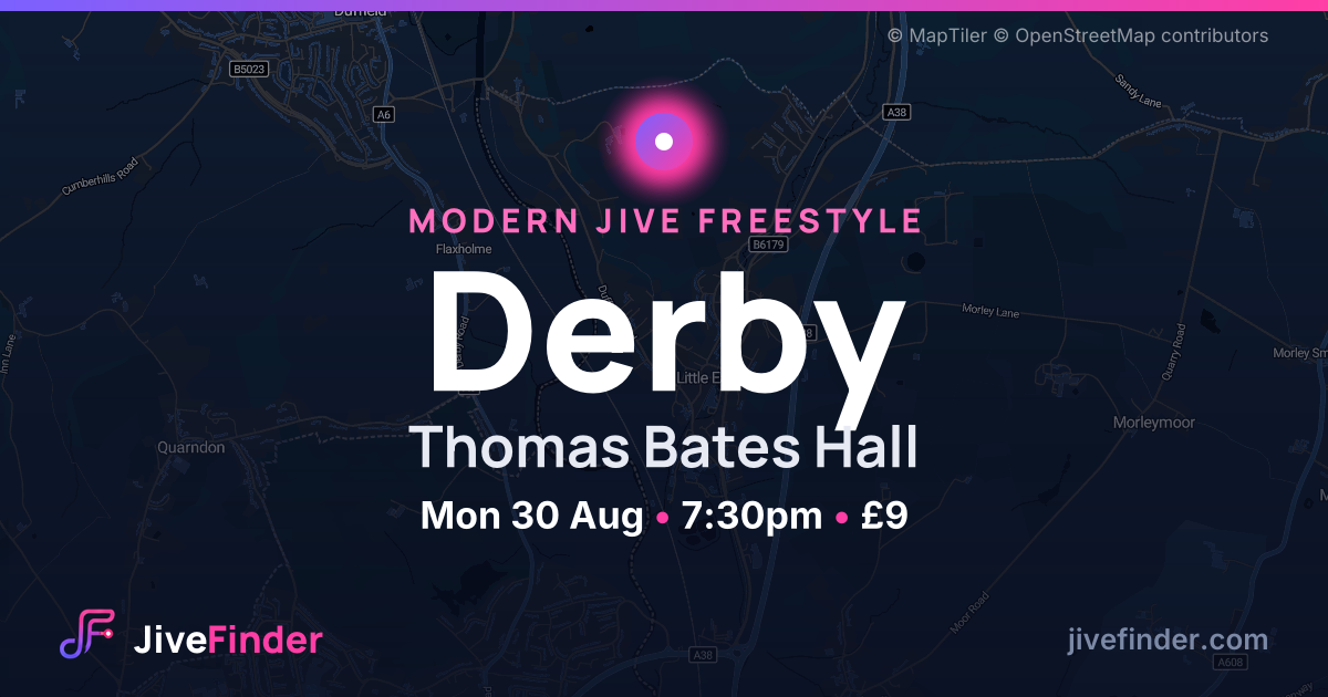 Modern Jive freestyle at Thomas Bates Hall, Derby — Mon 30 Aug, 7:30pm, £9