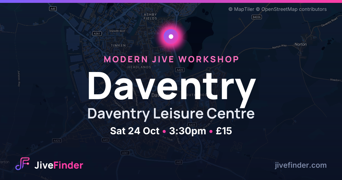 Modern Jive workshop at Daventry Leisure Centre, Daventry — Sat 24 Oct, 3:30pm, £15