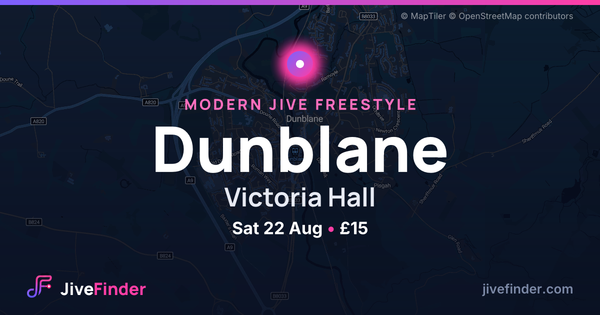 Modern Jive freestyle at Victoria Hall, Dunblane — Sat 22 Aug, £15