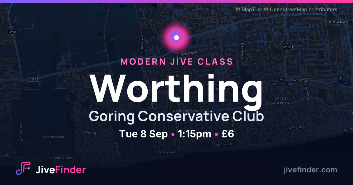 Modern Jive class at Goring Conservative Club, Worthing — Tue 8 Sep, 1:15pm, £6