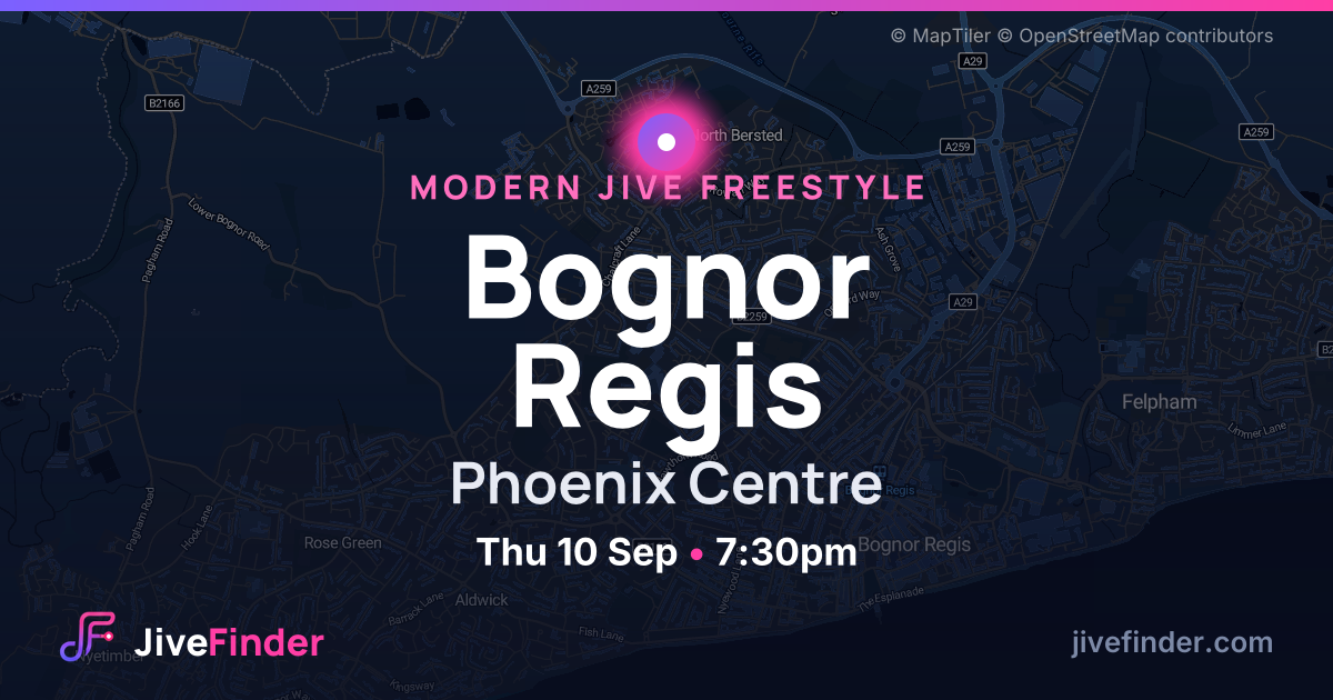 Modern Jive freestyle at Phoenix Centre, Bognor Regis — Thu 10 Sep, 7:30pm