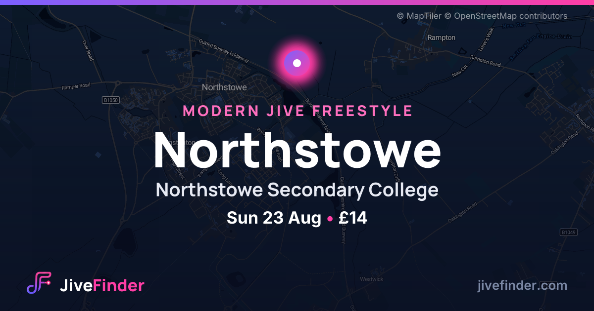 Modern Jive freestyle at Northstowe Secondary College, Northstowe — Sun 23 Aug, £14