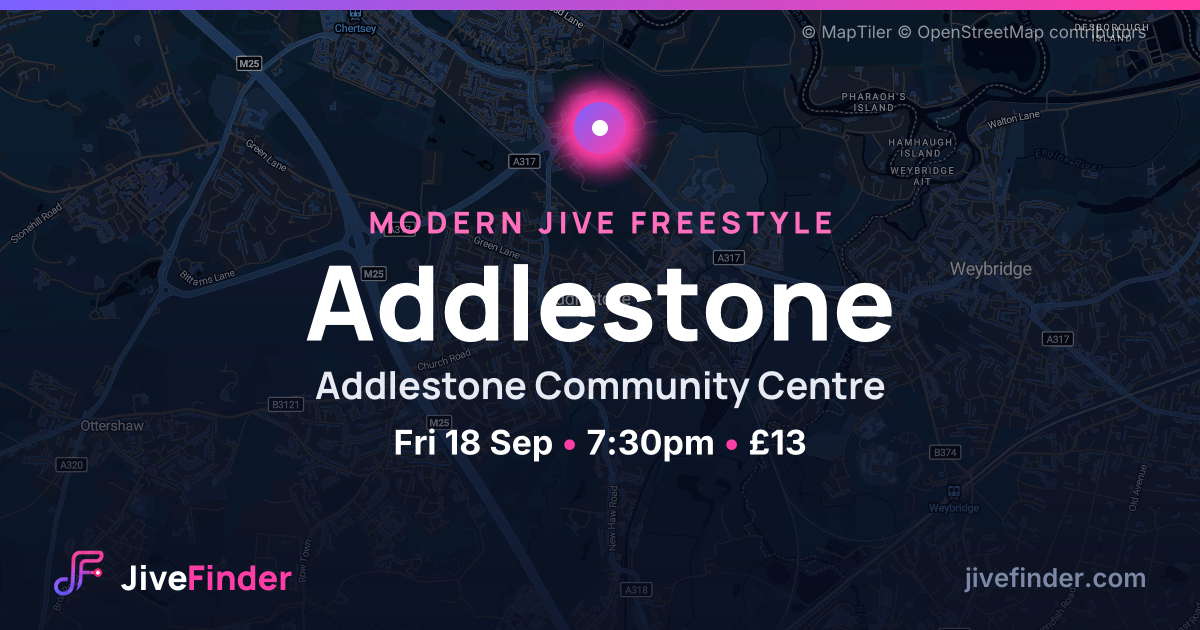 Modern Jive freestyle at Addlestone Community Centre, Addlestone — Fri 18 Sep, 7:30pm, £13