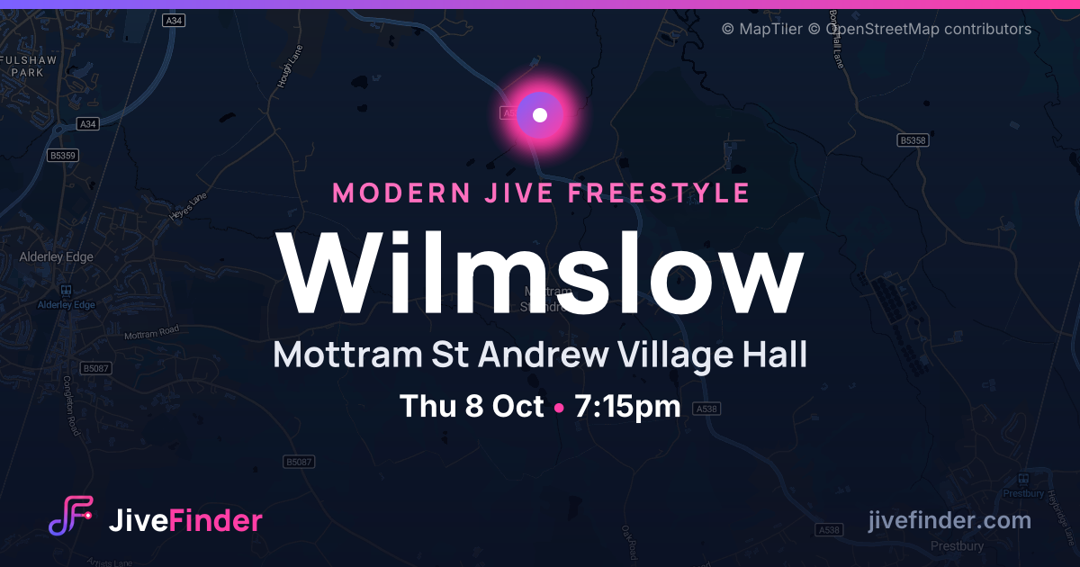 Modern Jive freestyle at Mottram St Andrew Village Hall, Wilmslow — Thu 8 Oct, 7:15pm