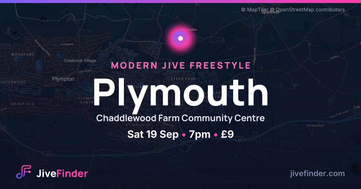 Modern Jive freestyle at Chaddlewood Farm Community Centre, Plymouth — Sat 19 Sep, 7pm, £9