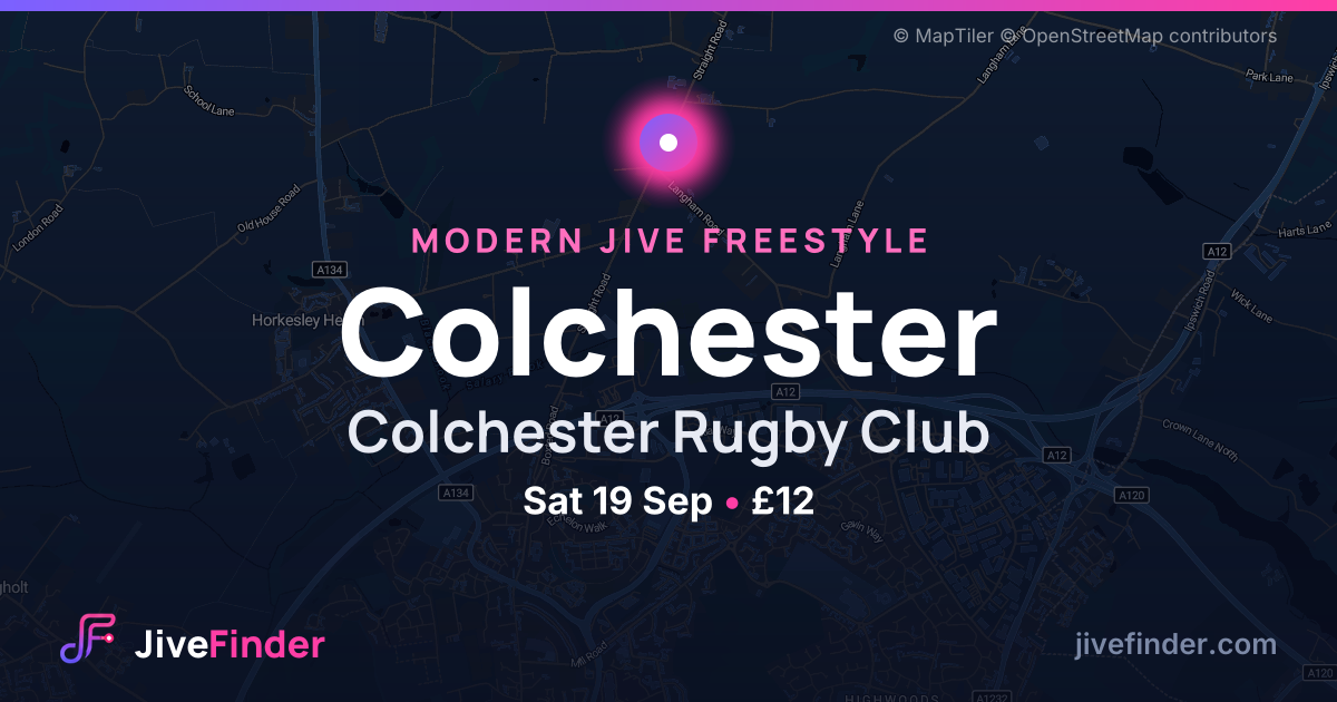 Modern Jive freestyle at Colchester Rugby Club, Colchester — Sat 19 Sep, £12