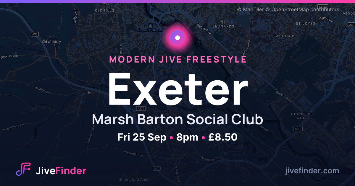 Modern Jive freestyle at Marsh Barton Social Club, Exeter — Fri 25 Sep, 8pm, £8.50