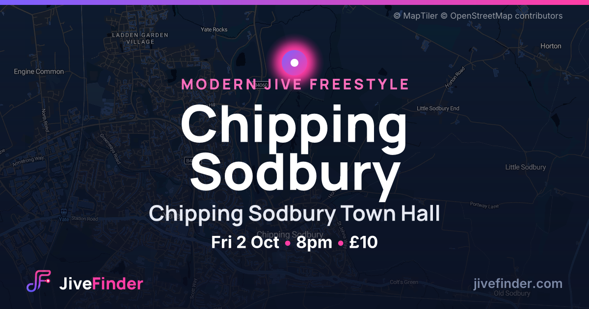 Modern Jive freestyle at Chipping Sodbury Town Hall, Chipping Sodbury — Fri 2 Oct, 8pm, £10