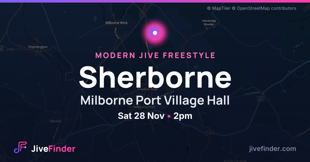 Modern Jive freestyle at Milborne Port Village Hall, Sherborne — Sat 28 Nov, 2pm