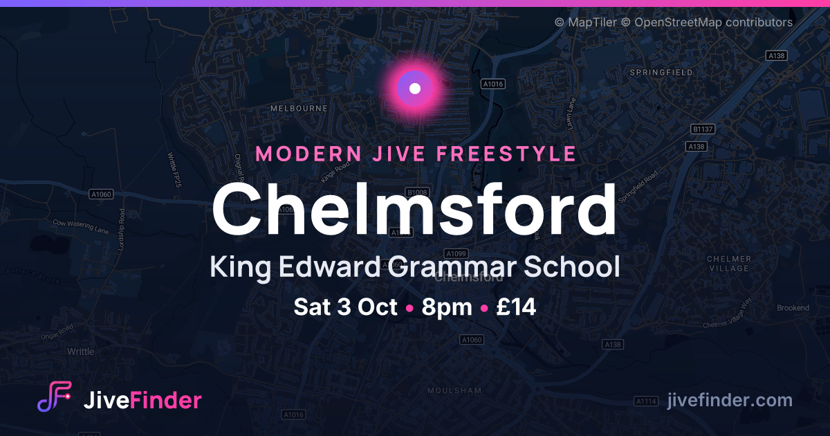 Modern Jive freestyle at King Edward Grammar School, Chelmsford — Sat 3 Oct, 8pm, £14