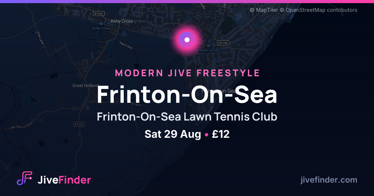 Modern Jive freestyle at Frinton-On-Sea Lawn Tennis Club, Frinton-On-Sea — Sat 29 Aug, £12