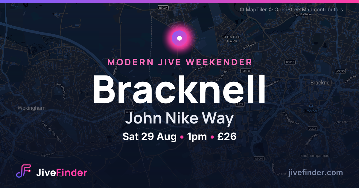 Modern Jive weekender at John Nike Way, Bracknell — Sat 29 Aug, 1pm, £26
