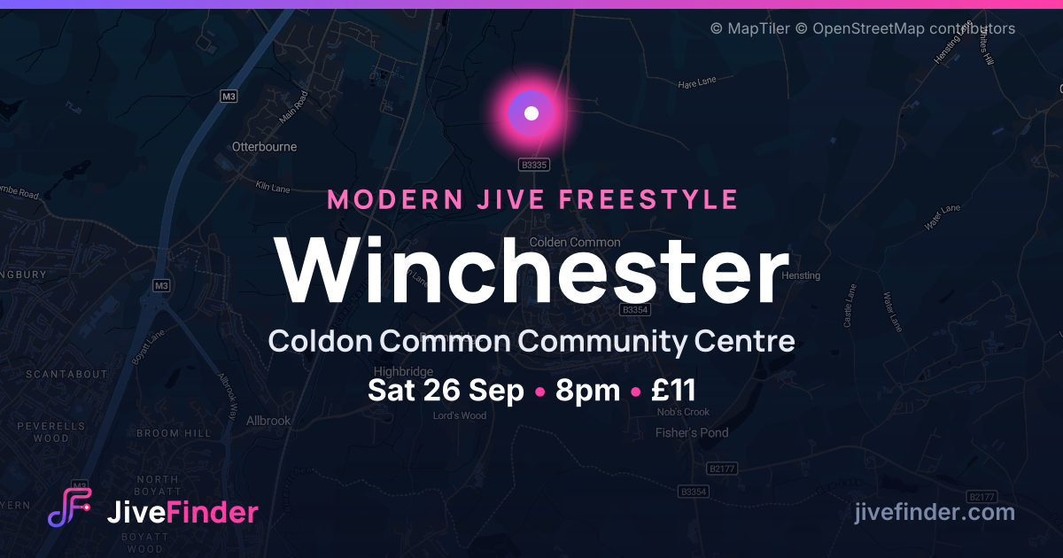 Modern Jive freestyle at Coldon Common Community Centre, Winchester — Sat 26 Sep, 8pm, £11