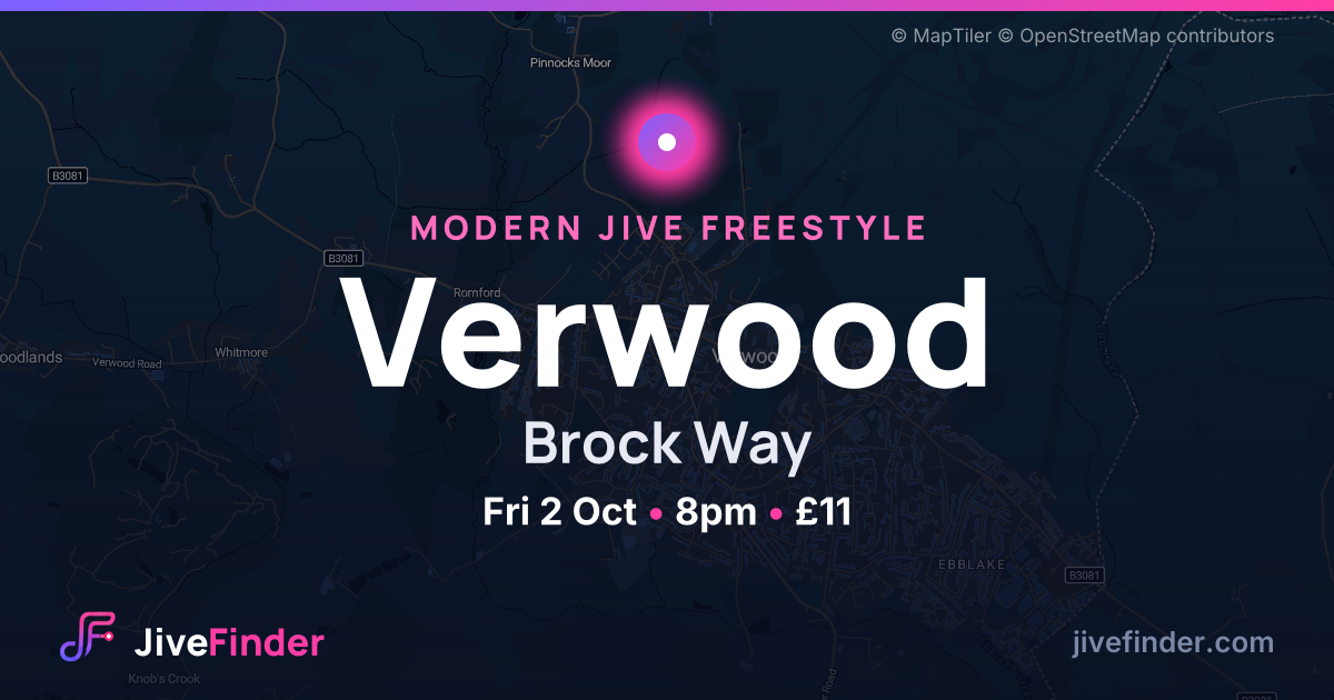 Modern Jive freestyle at Brock Way, Verwood — Fri 2 Oct, 8pm, £11