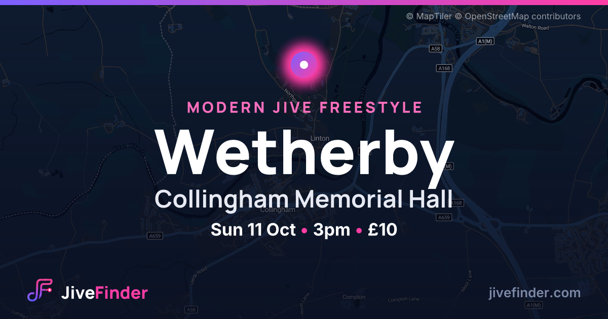 Modern Jive freestyle at Collingham Memorial Hall, Wetherby — Sun 11 Oct, 3pm, £10